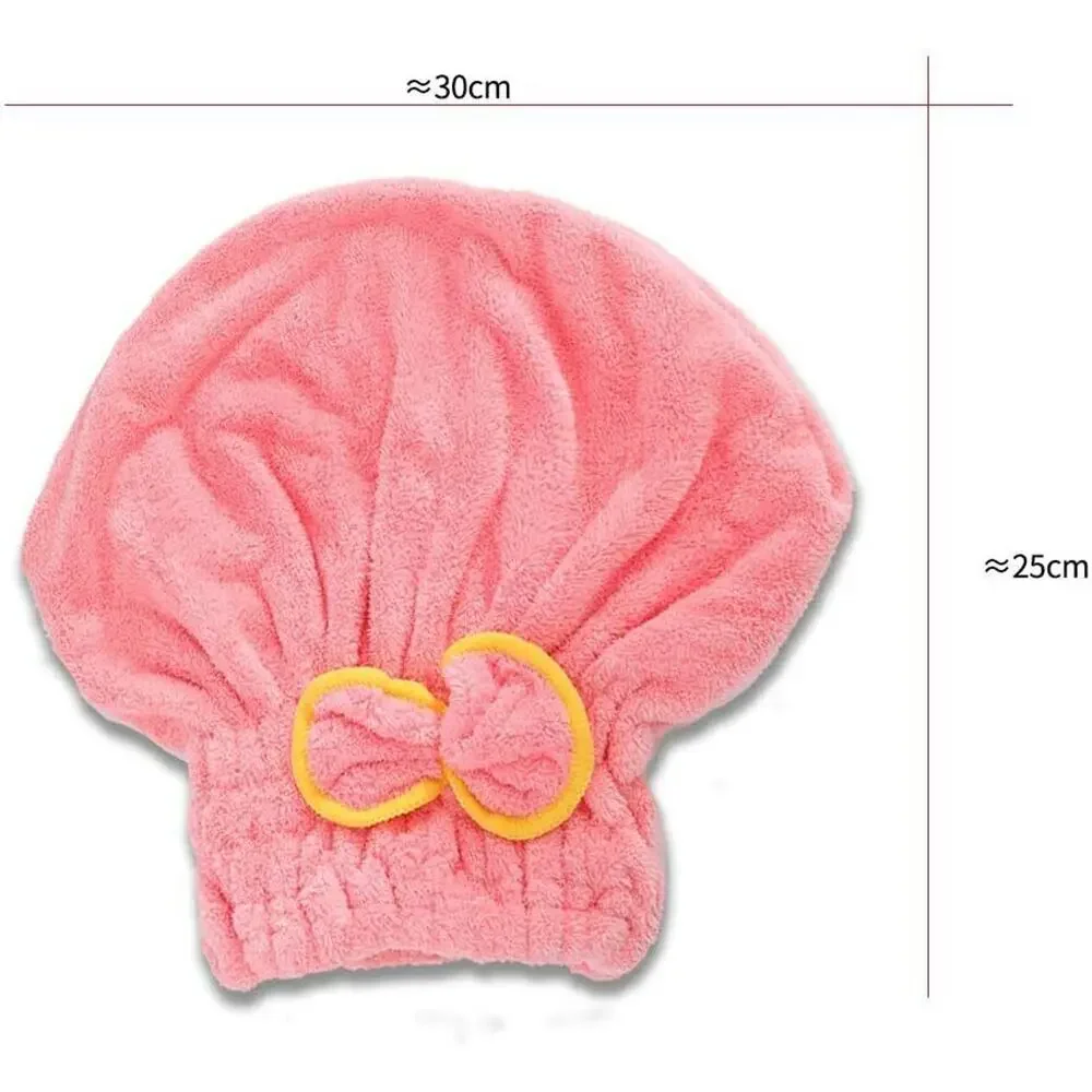 2 pk Microfiber Quick Hair Drying Bath Towel Spa Bowknot Wrap Towel Cap Shower